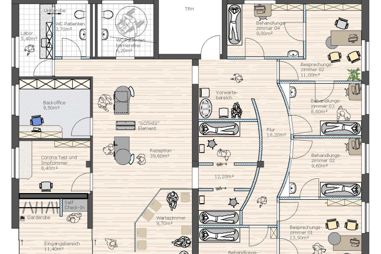 Grundriss Projekt Hausarztpraxis/Hausarztzentrum in Verl - Kaunitz